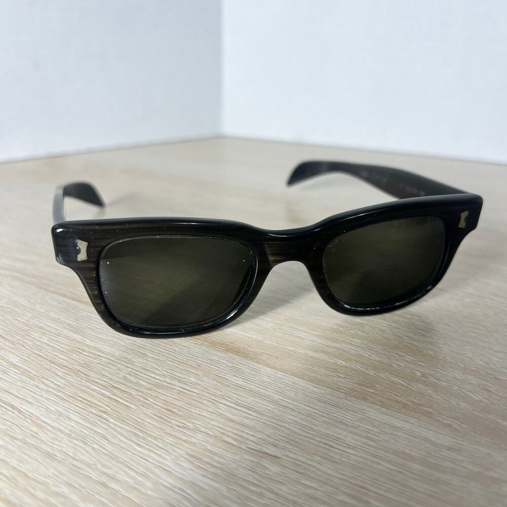 Vintage SRO Sunglasses FRAMES ONLY Dark Wood Grain 46-22 5 3/4 READ DESC